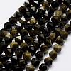 Natural Golden Sheen Obsidian Beads Strands G-K209-02I-6mm-1