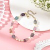 Raw Rough Natural Fluorite and Pearl Beaded Bracelets BJEW-JB14441-1