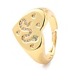 Adjustable Brass Micro Pave Cubic Zirconia Finger Rings RJEW-F116-06G-3