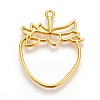 Zinc Alloy Open Back Bezel Pendants PALLOY-WH0038-04G-2