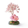 Natural Rose Quartz Chips & Resin Pedestal Display Decorations DJEW-A001-03D-2