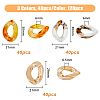 SUPERFINDINGS 120Pcs 3 Style Acrylic & UV Plating ABS Plastic Linking Rings OACR-FH0001-047-2