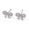 Bowknot Brass Stud Earrings EJEW-M245-02P-1