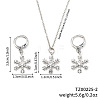 Elegant Brass Micro Pave Clear Cubic Zirconia Snowflake Hoop Earrings & Pendant Necklaces for Women ET8021-2-1