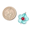 Transparent Acrylic & Glass Flower Connector Charms PALLOY-JF03720-2