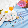 BENECREAT 20Pcs 20 Style Ocean Theme Alloy Enamel Wine Glass Charms AJEW-BC0003-78-5