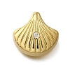 Brass Micro Pave Clear Cubic Zirconia Charms KK-B136-10G-03-1