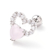 Double Heart Cat Eye Stud Earrings for Women EJEW-A065-13P-1