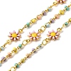 Brass Enamel Flower Link Chains CHS-H112-22G-01-1