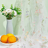 Flower Pattern Embroidered Polyester Tulle Lace Fabric DIY-WH0409-67-5