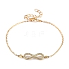 Brass Micro Pave Clear Cubic Zirconia Links Bracelets BJEW-JB05441-02-1