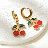 304 Stainless Steel Enamel Hoop Earrings EJEW-M080-01G-4
