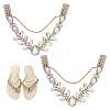 1 Pair Alloy & Acrylic Rhinestone Boot Strap Chains AJEW-FG0004-79A-1