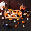 Craftdady 140Pcs Halloween Theme Painted Natural Wood Beads WOOD-CD0001-19-13