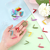   24Pcs 6 Color Iron Leaf Stud Earring Findings IFIN-PH0001-99-3