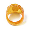 Candy Color Oval Acrylic Ring RJEW-S045-131-4