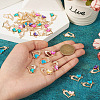  36Pcs 6 Colors Alloy Crystal Rhinestone Connector Charms FIND-TA0003-15-6