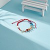 Natural Mixed Stone & Freshwater Pearl Braided Bead Bracelets BJEW-JB08720-03-2