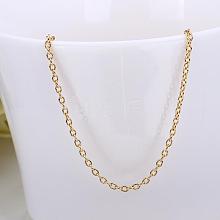 Gold Plated Brass Cable Chain Necklace Making NJEW-BB10199-18