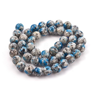 Natural White Jade Imitation K2 Stone/Raindrop Azurite Beads Strands G-B046-08E-1