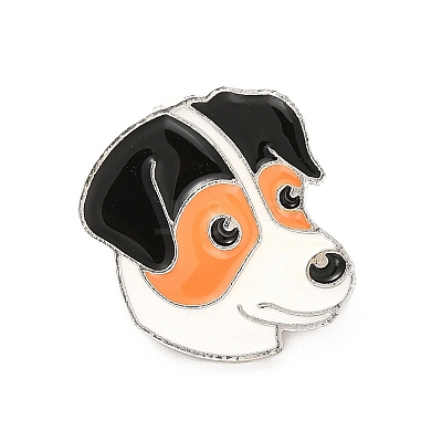 Dog Enamel Pin with Brass Butterfly Clutches JEWB-A006-03A-1