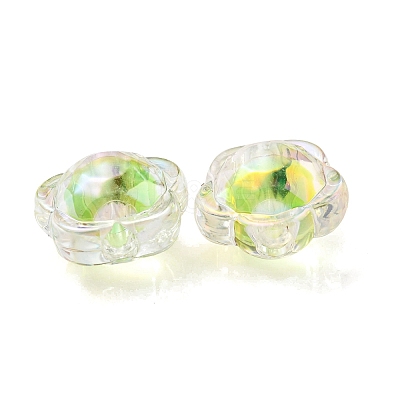 UV Plating Rainbow Iridescent Acrylic Beads OACR-A014-03G-1