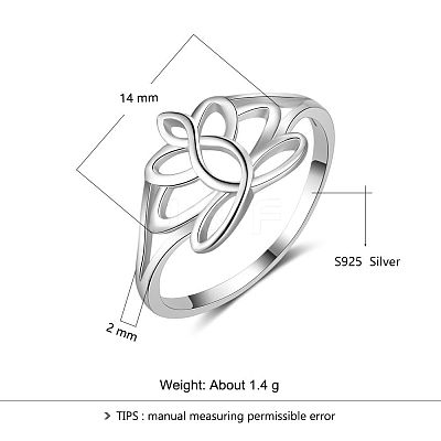 Flower 925 Sterling Silver Finger Rings FS-WG1E6A3-01-1