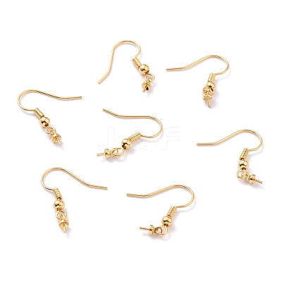 Real 18K Gold Plated Brass Earring Hooks KK-L151-03G-NR-1