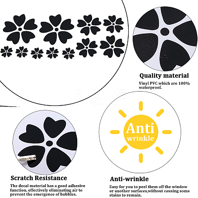 4 Sheets 2 Colors Flower PVC Waterproof Car Stickers DIY-GF0008-94B-1
