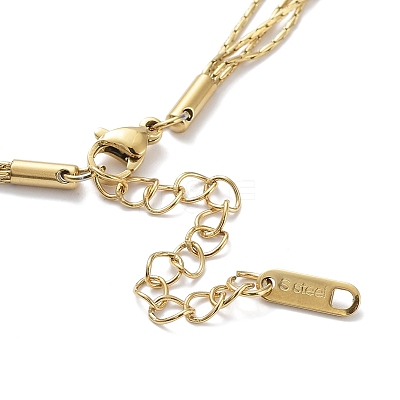 201 Stainless Steel Boston Link Chains Multi Layered Necklaces for Women NJEW-D055-09G-1