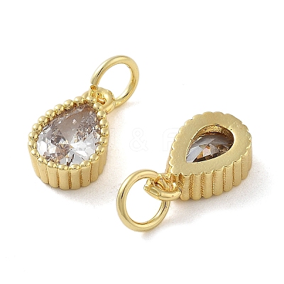 Brass Micro Pave Cubic Zirconia Charms KK-C092-09G-1