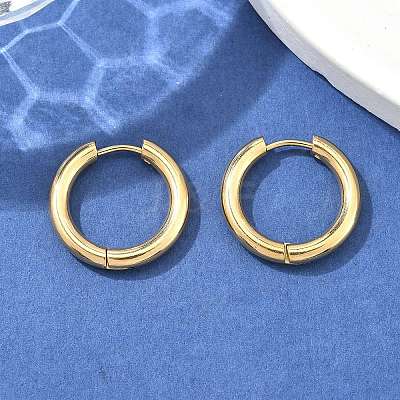 Ion Plating(IP) 304 Stainless Steel Huggie Hoop Earrings EJEW-F111-20mm-G-1
