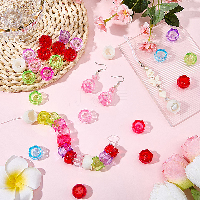 40Pcs Transparent Acrylic Bead Caps OACR-SC0003-03-1