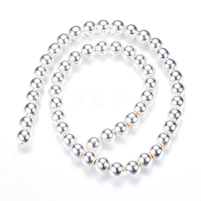 Electroplate Non-magnetic Synthetic Hematite Bead Strands X-G-Q466-8mm-02-1
