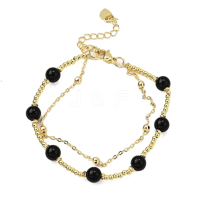 Natural Obsidian Bracelets BJEW-D330-01G-03-1