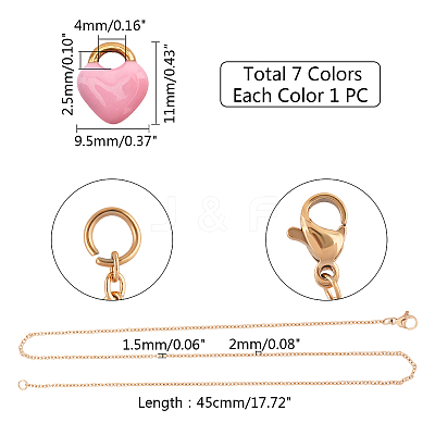 DIY Valentine's Day Themed 304 Stainless Steel Necklaces Making Kits DIY-UN0002-12G-1