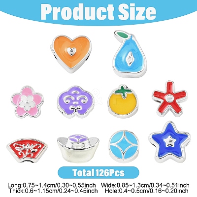 10 Styles CCB Plastic European Beads CCB-YW0001-80-1