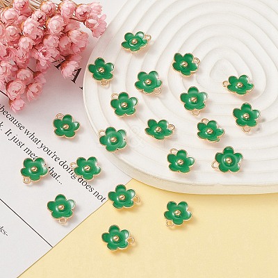 Light Gold Plated Alloy Enamel Pendants ENAM-YW0002-20F-1