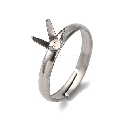 304 Stainless Steel Cuff Ring Components STAS-D372-01P-05-1