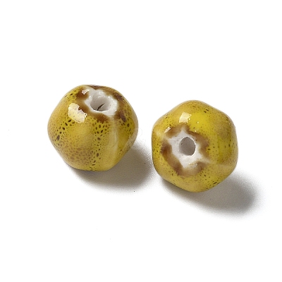 Vintage Porcelain Pumpkin Beads PORC-L080-H16-1