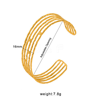 Hammered 304 Stainless Steel Cuff Bangles WG00763-03-1