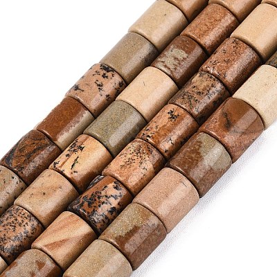 Natural Picture Jasper Beads Strands G-Q606-01A-01-1