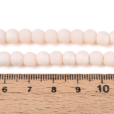 Frosted Opaque Glass Beads Strands GLAA-T032-P6mm-MBB09-1