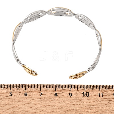 Two Tone 304 Stainless Steel Mariner Chain Cuff Bangles for Women SA-CBA82C8-07GP-1