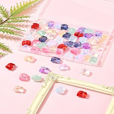60Pcs 10 Colors Spray Painted Glass Beads GLAA-FS0002-05-1