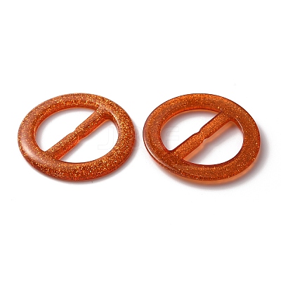 Flat Round Resin Buckle Clasps CRES-WH0013-15F-1