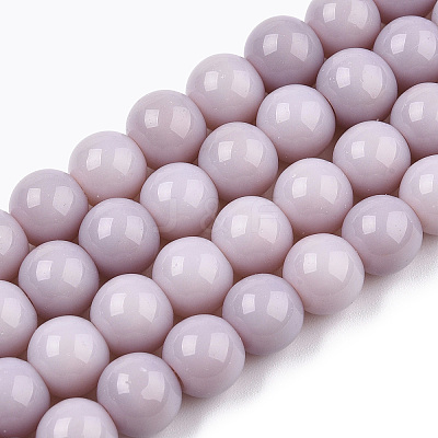 Opaque Solid Color Glass Beads Strands X-GLAA-T032-P8mm-07-1