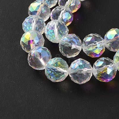 Transparent Electroplate Glass Beads Strands EGLA-N002-34D-H01-1