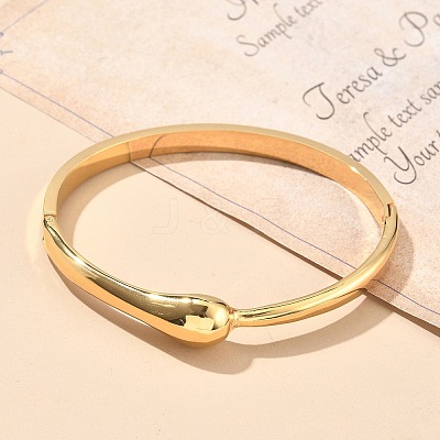 304 Stainless Steel Hinged Bangles for Women AJEW-P127-14G-1