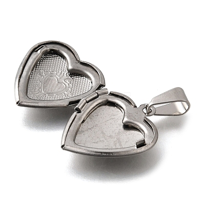 316 Stainless Steel Locket Pendants STAS-C123-02C-P-1